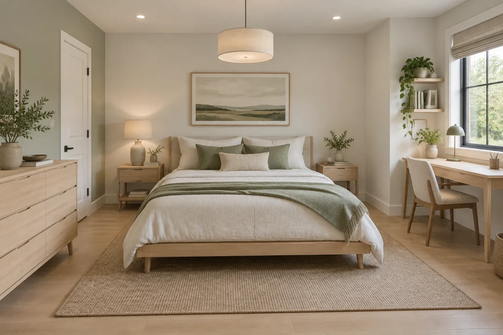 Scandi minimal: maximize daylight with layered warmth, Scandinavian minimal Guest or main bedroom interior